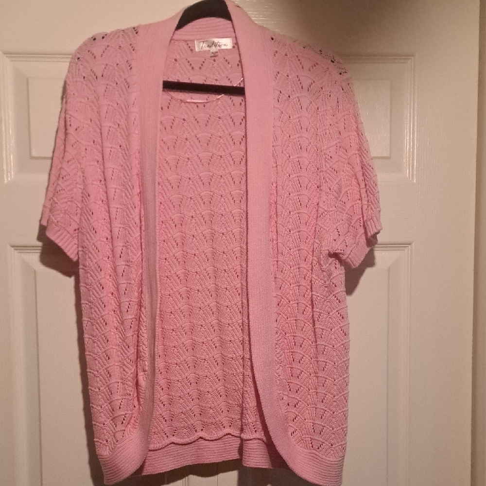 🪷Traditions-Open-Front Knit Pink Women's Cardigan Cute & Comfy 4 All occasions